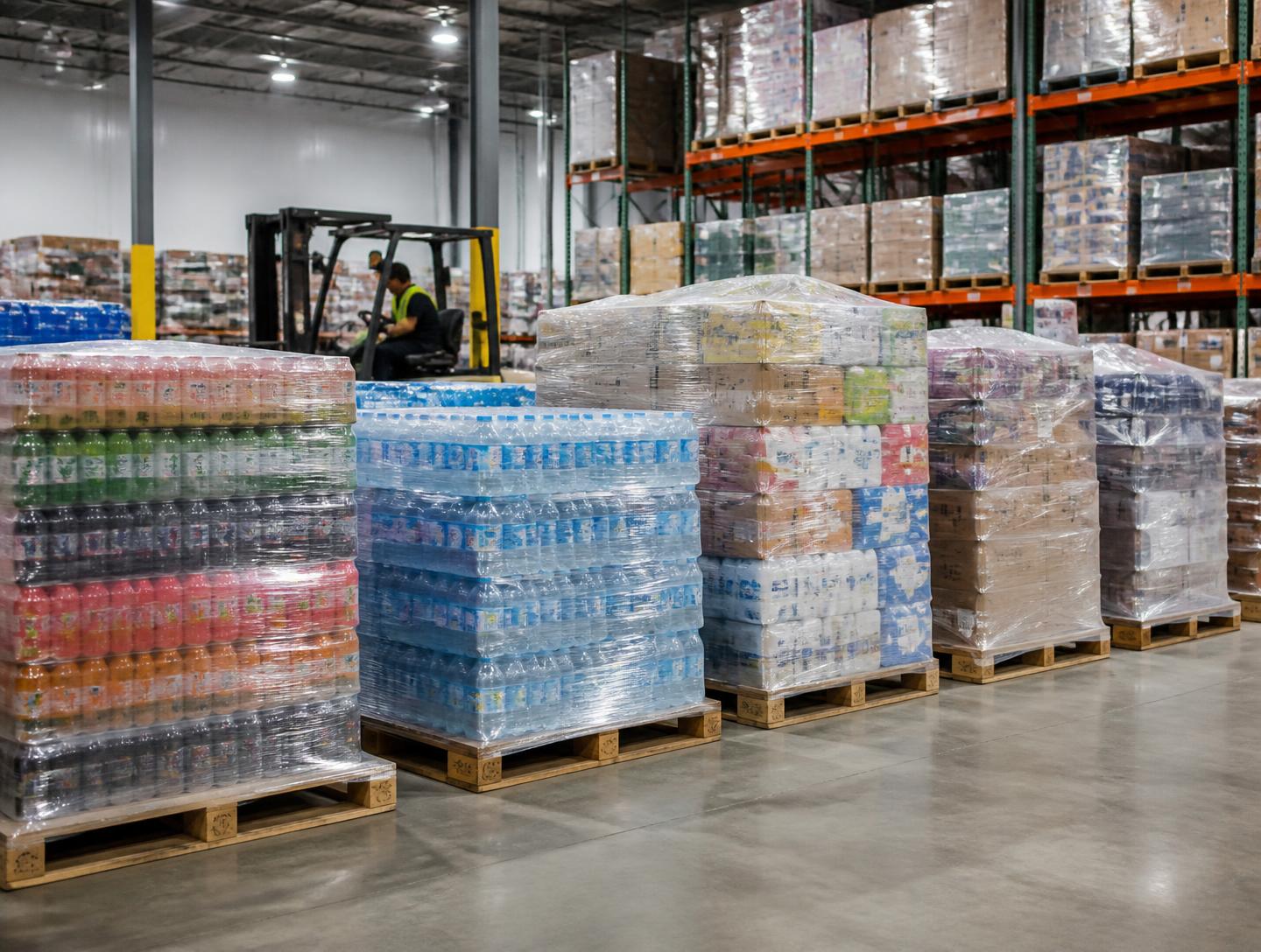 Full pallets loaded for retail replenishment